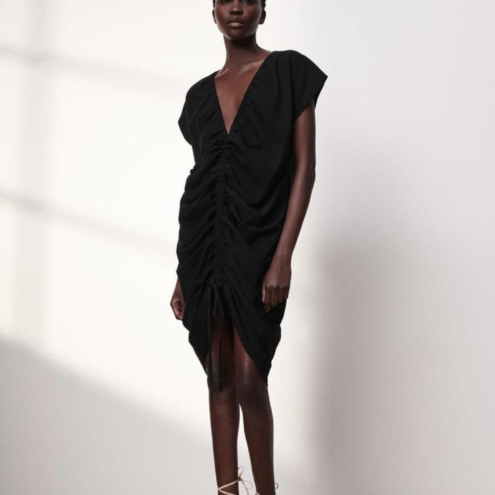 zara ruched dress
